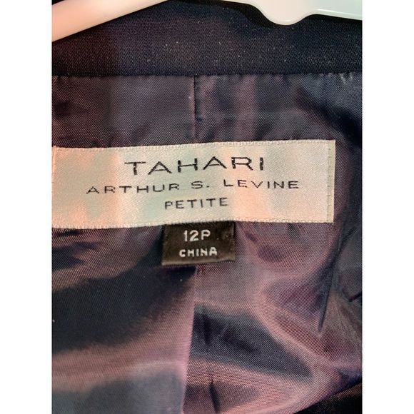 Women’s Tahari Arthur Levine 12P navy blazer business career 1721 Lined Notch - Picture 7 of 7